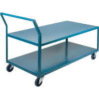 Kleton Heavy-Duty Low Profile Shop Carts, Capacity: 1200 Lbs., Overall Height: 40", Overall Depth: 48"-No. of Shelves: 2