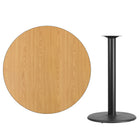 Flash Furniture 42'' Round Laminate Table Top, Natural with 24'' Round Bar-Height Table Base (XURD42NTTR24B)-Natural Laminate Top