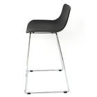Cathay Importers Black Low Back Counter Stool with Chrome Sled Legs, 2 Pack-Sturdy chrome sled legs and footrest