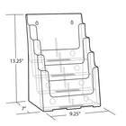 Azar Displays 4-Tier 4-Pocket Brochure Holder, Letter (252376)-Dimensions: 9.25"W x 7"D x 13.25"H