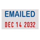 Trodat Printy ''Emailed'' Mini Dater - Self-Inking - English - Date - Blue/Red Ink-Minimum 70% post-consumer recycled plastic