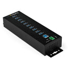StarTech 10-Port Industrial USB 3.0 Hub with External Power Adapter, ESD & 350W Surge Protection-Mount industrial USB hub where required with built-in mounting brackets or included DIN rails