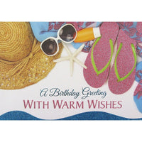Rosedale Greeting Card, Warm Bithday Wishes, Beach-Printed on premium coated card stock
