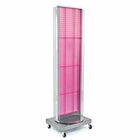 Azar Displays Pegboard Floor Stand, Revolving Base, 60" x 16", Pink (700258-PNK)-Made from pegboard