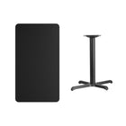 Flash Furniture 24'' x 42'' Rectangular Laminate Table Top, Black with 22'' x 30'' Table-Height Base (XUBK2442T2230)-Top Size: 24"W x 42"L