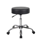 Nicer Furniture Backless Caressoft Medical Salon Stool - Black-Upholstered in durable beige polyethylene for easy cleaning and long-lasting use  