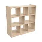 Flash Furniture Bright Beginnings Commercial Grade 8 Section Modular Wooden Classroom Open Storage, Safe, Kid Friendly - Natural-Holds up to 200 LBS. Static Weight Capacity