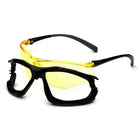 Pyramex Proximity Safety Eyewear Glasses, Amber H2X Anti-Fog, 12 Pack-Removable flame resistant foam padding in a lightweight spectacle - 26.3gm
