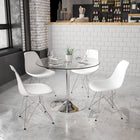 Flash Furniture 39.25" Round Glass Table with 29"H Chrome Base-Chrome Base
