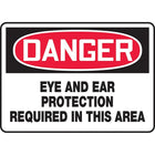Safety Signs and Identification, Personal Protection, Danger; Eye and Ear Protection Required in this Area, SAU372-Language - French