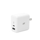 LBT Ultra Fast Mini 65W Dual-port GaN PD Wall Charger (45W + 12W) - White-Featuring GaN (Gallium Nitride) technology, this wall charger is up to 40% more efficient than traditional wall chargers and can keep your devices charged for longer