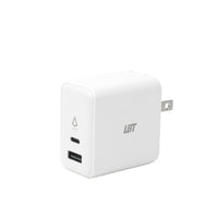 LBT Ultra Fast Mini 65W Dual-port GaN PD Wall Charger (45W + 12W) - White-Featuring GaN (Gallium Nitride) technology, this wall charger is up to 40% more efficient than traditional wall chargers and can keep your devices charged for longer
