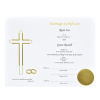 St. James Marriage Certificate, Gold Foil Engraved Designs on 65lb White Card, 50 Pack-Create tangible memories with these premium certificates