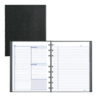Blueline Undated NotePro Daily Planner - 9-1/4"H x 7-1/4"W - Black - English-Planner on left side with Appointment schedule from 7:00 a.m.to 8:30 p.m. in 1/2 hour intervals, action items and follow up calls