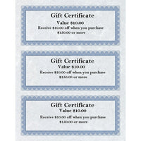 St. James Regent Bond Gift Certificates, Blue, 75 Pack-Free downloadable templates from www.first-base.com