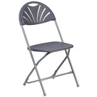 Flash Furniture HERCULES Series Charcoal Plastic Fan Back Folding Chair-650 lb. Weight Capacity