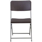 Flash Furniture 6 Pk. HERCULES Series Rattan Plastic Folding Chair with Grey Frame - Brown-Set of 6 Plastic Folding Chairs
