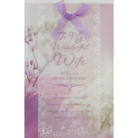 Rosedale Greeting Card, Birthday Wife, Flowers-Printed on premium coated card stock