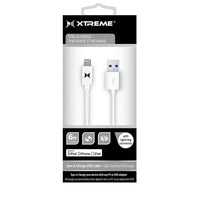 Xtreme Cables Lightning Sync & Charge Cable, 6 ft, White (XMS8-0111-WHT)-8-pin Lightning to USB connector
