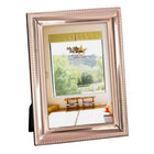 Elegance Photo Frame 8" x 10 Beveled with Beaded Border, Copper Finish Aluminum-This photo frame feature beaded border and cooper finish for placing on a coffee table or night table.