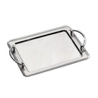 Elegance Stainless Steel Rectangular Tray with Handles-Crafted of quality stainless steel material