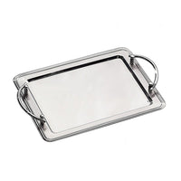 Elegance Stainless Steel Rectangular Tray with Handles-Crafted of quality stainless steel material