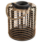 Truu Design Rattan and Wooden Lantern, 10 x 19 inches, Brown-Table top display