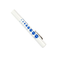 Wasip Disposable Penlight with Pupil Gauge-High-intensity focused beam features a helpful pupil dilation guide with blue dots from 2mm to 9mm