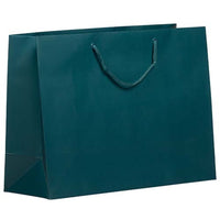 JAM Paper Matte Gift Bags with Rope Handles - 16" x 12" x 6" - Teal Blue - 100 Pack-Color: Teal Blue