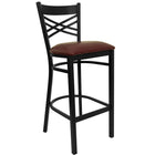 Flash Furniture HERCULES Series Black "X" Back Metal Restaurant Barstool - Burgundy Vinyl Seat-500 lb. Weight Capacity