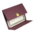 St. James Elite Medallion Fold Certificate Holders, Linen, Burgundy with Gold Medallion, 5 Pack-80 lb burgundy linen cover