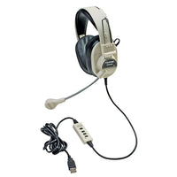 Califone 3066usb Deluxe Multimedia Stereo Headset With Usb Plug And Boom Microphone-This compact, adjustable headset is ideal for high speed internet listening, language learning and tutorials in computer labs and other multimedia applications as well as a web phone