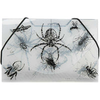 JAM Paper Plastic Business Card Case, Bugs Design Clear/Black, 100 Pack (33667487B)-Clear with black