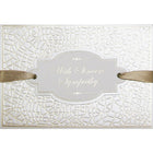 Rosedale 5-1/2" x 8" With Sincere Sympathy White Gold Greeting Cards And Envelopes, 6 Pack (19948)-Printed on premium uncoated card stock