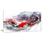 Designart American Burn Out Car Art Small Gallery Wrapped Canvas, (PT2606-32x16)-Print