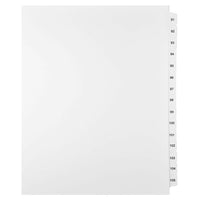 Mark Maker Legal Exhibit Index Tab Set of White Single Tabs, 1/15th Cut, Letter Size, No Holes, Number 91 - 105-White Single Tabs, 1/15th Cut