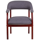 Flash Furniture Grey Fabric Luxurious Conference Chair with Accent Nail Trim - Grey Fabric-Captain's Chair