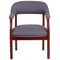 Flash Furniture Grey Fabric Luxurious Conference Chair with Accent Nail Trim - Grey Fabric-Captain's Chair