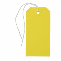 Jam Paper Gift Tags with String - Medium - 4 3/4" x 2 3//8" - Yellow - 1000 Pack-Yellow gift tag