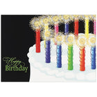 JAM Paper Blank Birthday Cards Set, Birthday Candles, 25/Pack (526XA5604WB)-Birthday Card with Cake and Candles Theme