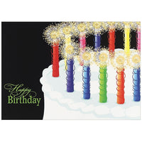 JAM Paper Blank Birthday Cards Set, Birthday Candles, 25/Pack (526XA5604WB)-Birthday Card with Cake and Candles Theme