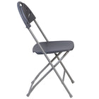 Flash Furniture HERCULES Series Charcoal Plastic Fan Back Folding Chair-Lightweight Design