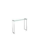 Plata Import Chrome Frame and Glass Top Console Table-Gold Stainless Steel