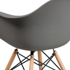 Flash Furniture Alonza Series Plastic Chair with Wooden Legs - Moss Grey-Waterfall Seat Reduces Leg Strain