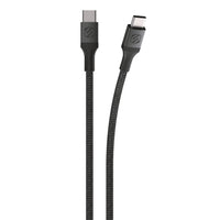 Scosche Strikeline Premium USB-C to USB-C Charge & Sync Braided Cable - 10 ft - Space Grey-Designed for fast data transfer rates and high-efficiency charging and syncing of Type-C devices
