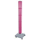 Azar Displays 60" x 4" x 4" Standard Interlocking Pegboard Display Tower, Pink (700226-PNK)-Revolves on a square wheeled base