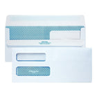 Quality Park #10 Double Window Security Tinted Envelopes - 4-1/8" x 9-1/2" - 500/Box-Protect sensitive client information with these security tinted envelopes. The reflex blue tint pattern makes it impossible to see the details of the contents, even when held up to the light