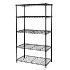 Seville Classics 5-Tier Steel Shelving with Levelling Feet - Black - 60" H x 30" W x 14" D-Material: Metal