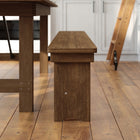 Flash Furniture HERCULES Series 8' x 12" Antique Rustic Solid Pine Folding Farm Bench with 3 Legs-Push In Pins to secure legs