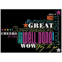 JAM Paper Blank Congratulations Cards Set, Congrats in Neon, 25/Pack (526M0608WB)-Congratulations Cards with Neon Typography Theme